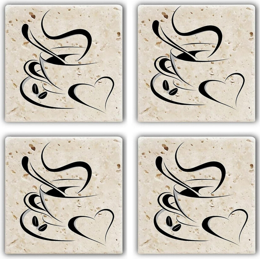 Glassunderlag 4-pk - Flerfarget