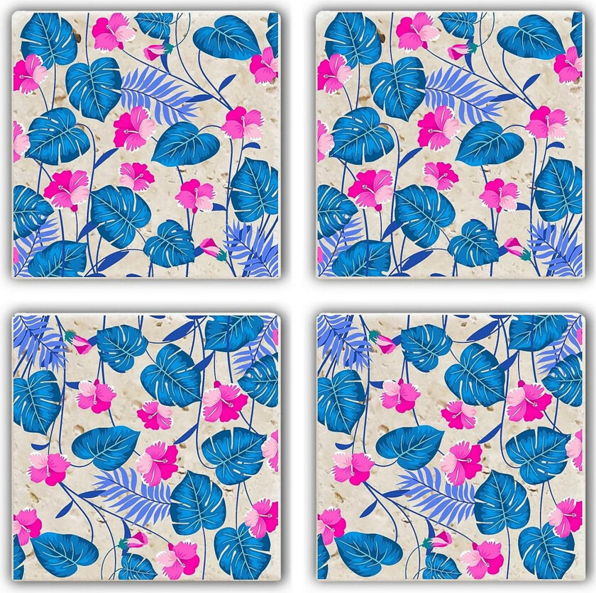 Glassunderlag 4-pk - Flerfarget