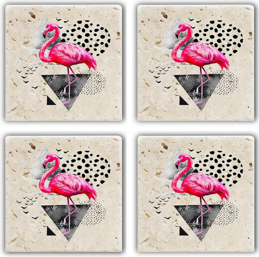 Glassunderlag 4-pk - Flerfarget