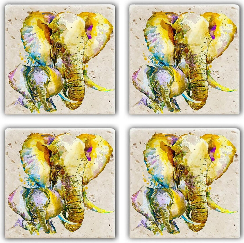 Glassunderlag 4-pk - Flerfarget