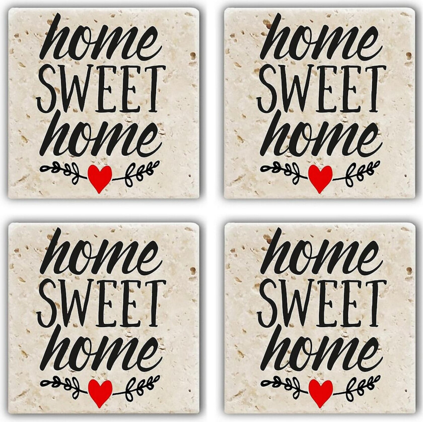 Glassunderlag 4-pk - Flerfarget