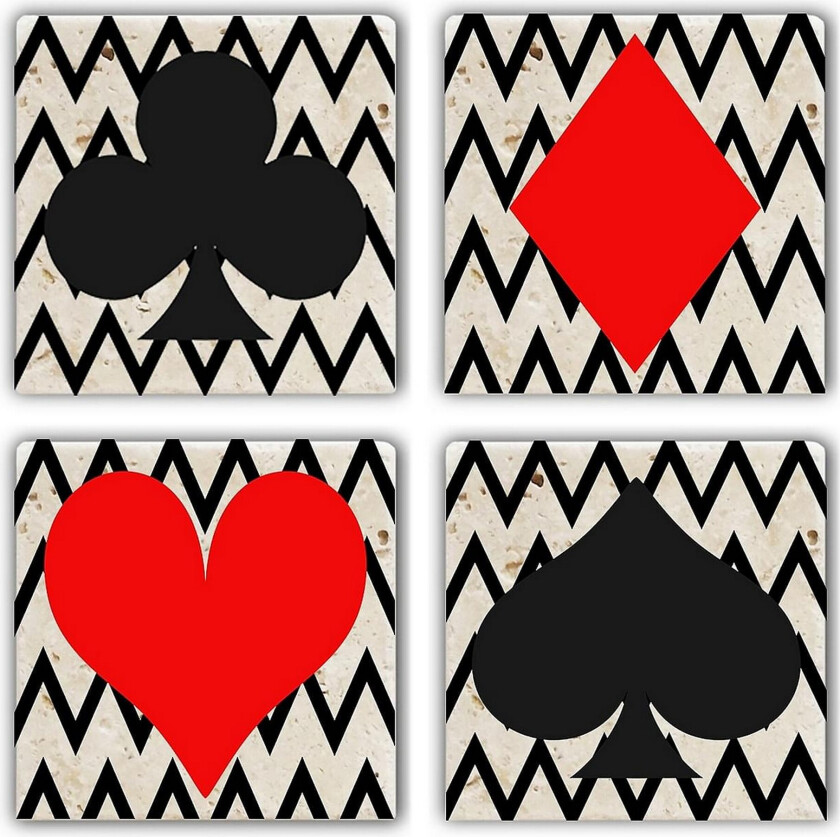 Glassunderlag 4-pk - Flerfarget