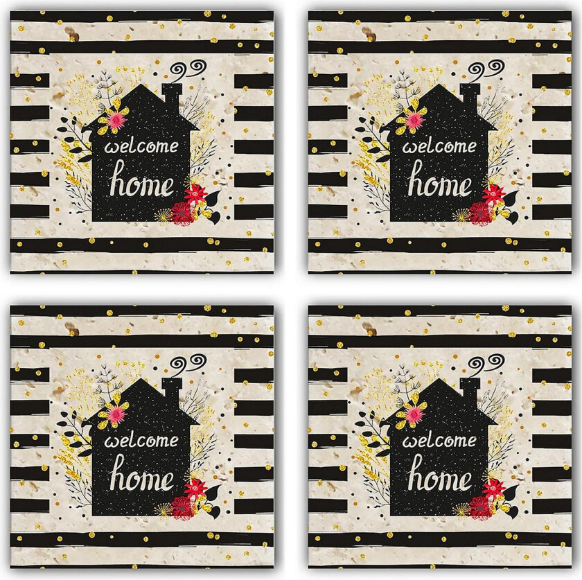 Glassunderlag 4-pk - Flerfarget