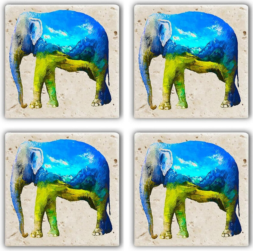 Glassunderlag 4-pk - Flerfarget