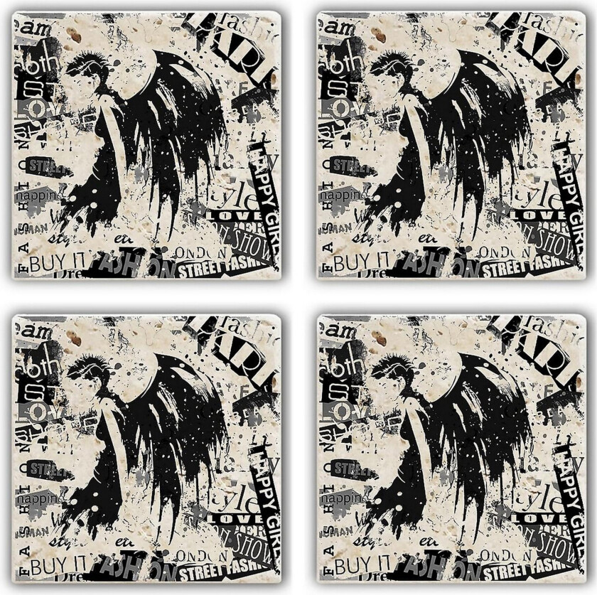 Glassunderlag 4-pk - Flerfarget