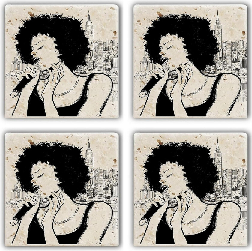 Glassunderlag 4-pk - Flerfarget