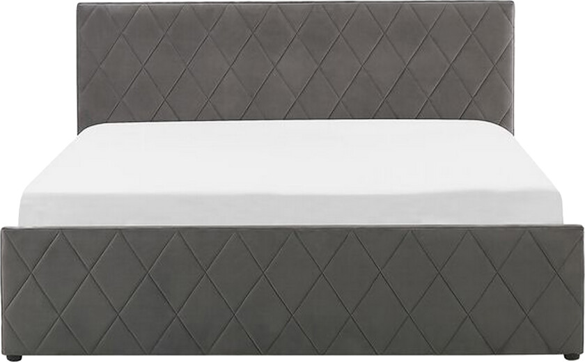 Rochefort Oppbevaringsseng 140x200 cm - Fløyel/Grå