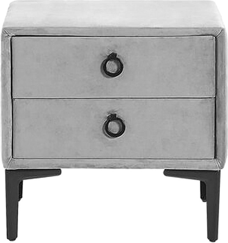 Sezanne Nattbord 44 cm - Fløyel/Grå