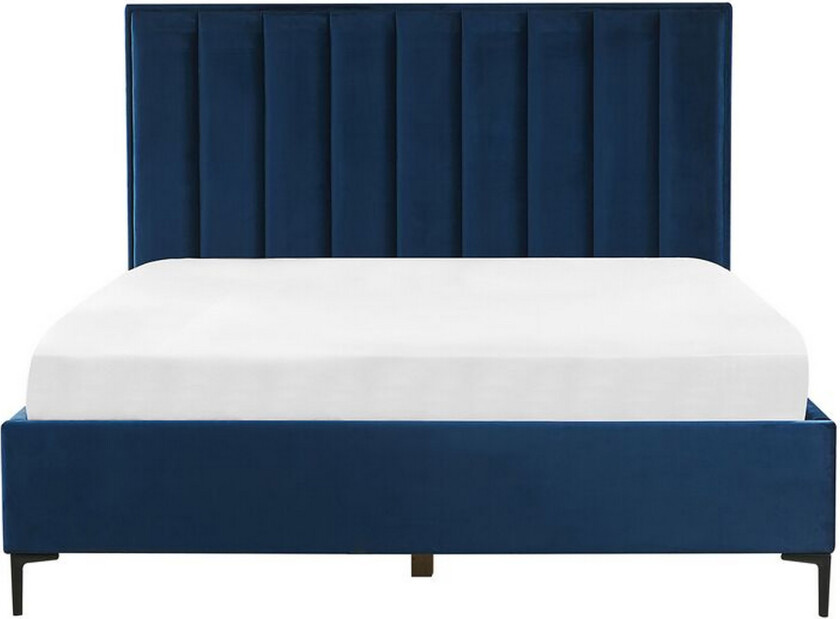 Sezanne Rammeseng 180x200 cm med Oppbevaring - Fløyel/Blå