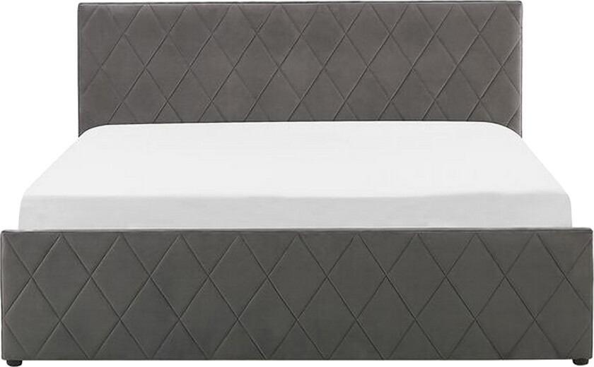 Rochefort Oppbevaringsseng 160x200 cm - Fløyel/Grå