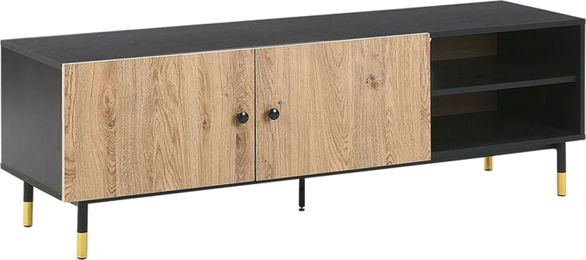 Assaria TV-benk 150x40 cm - Svart/Lyst Tre