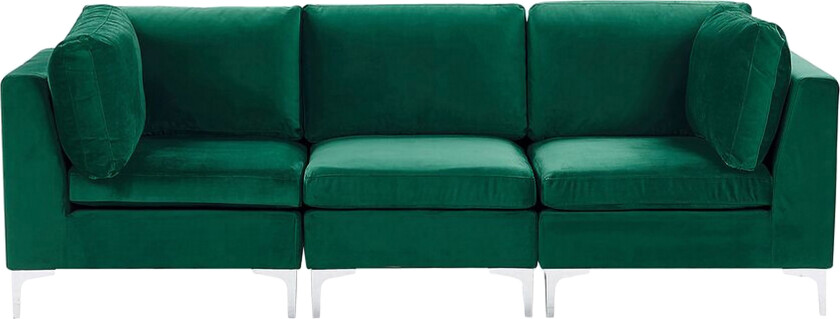 Evja 3-seters Sofa - Fløyel/Grønn