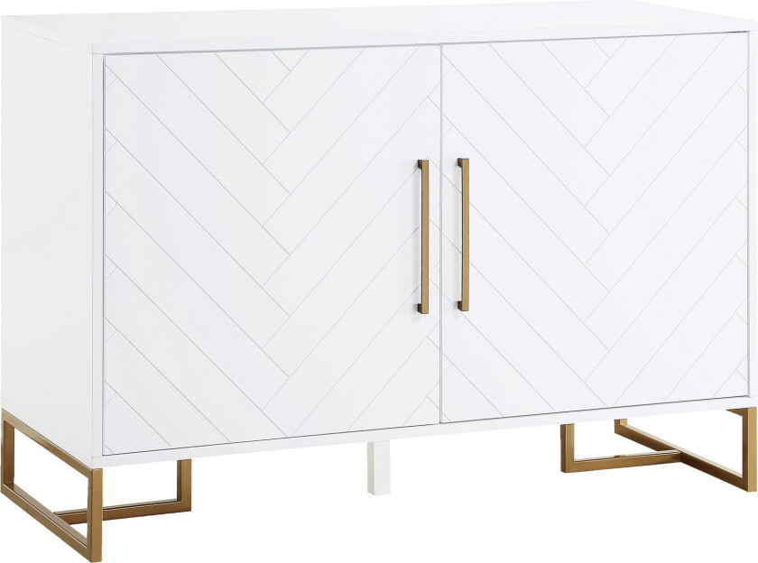 Herringbone Skjenk 122x48 cm Hvit - CosmoLiving