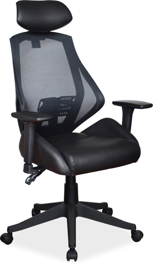 Holroyd Kontorstol Justerbar - Kunstlær/Svart/Hvit