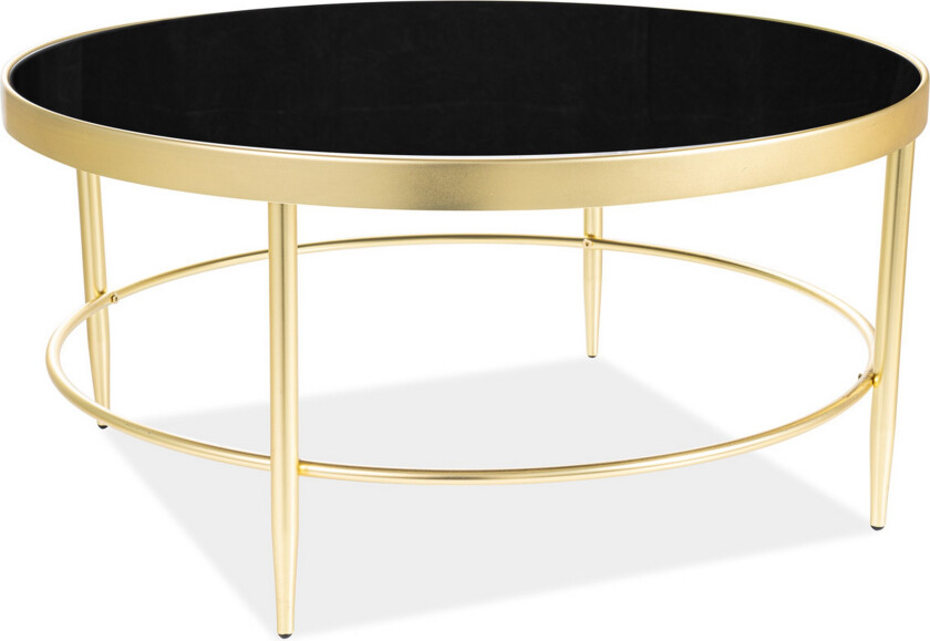 Mystice Sofabord 82 cm Rundt - Glass/Svart/Gull