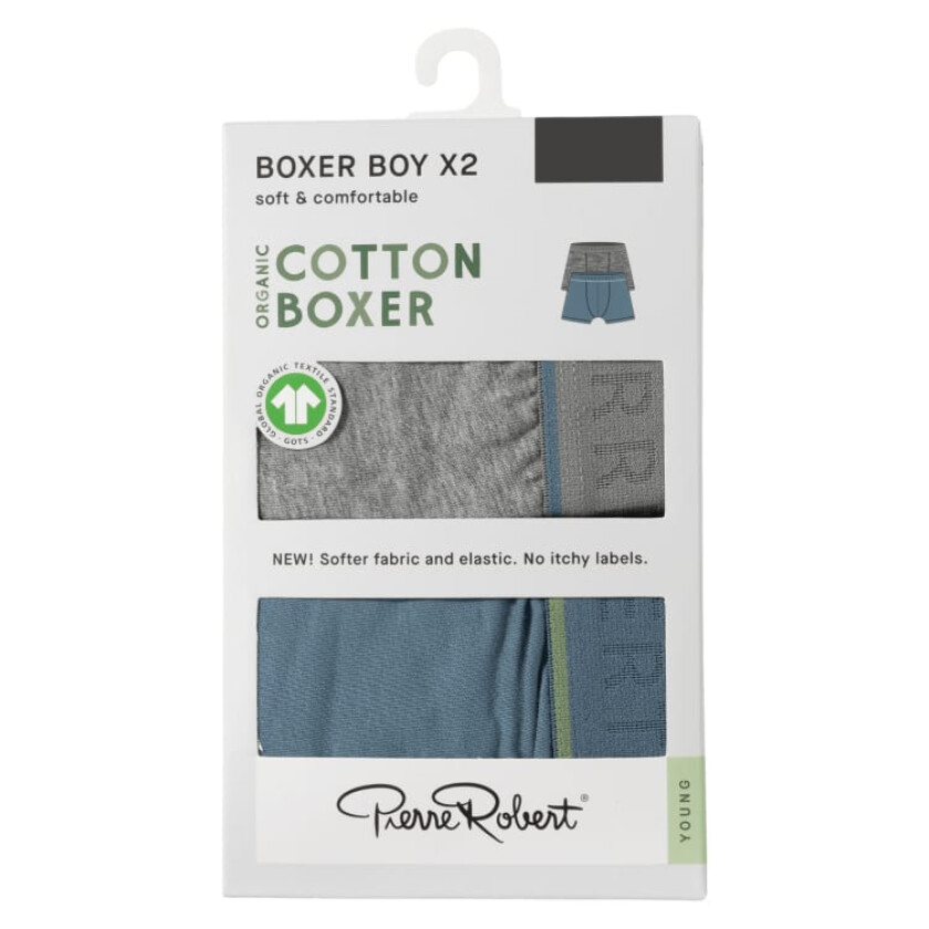 Boxer Cotton Boy Greymel-Lapisblue