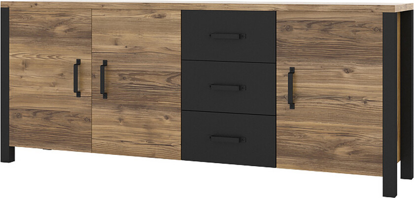 Skarebol Skap - Svart/Tre/Natur