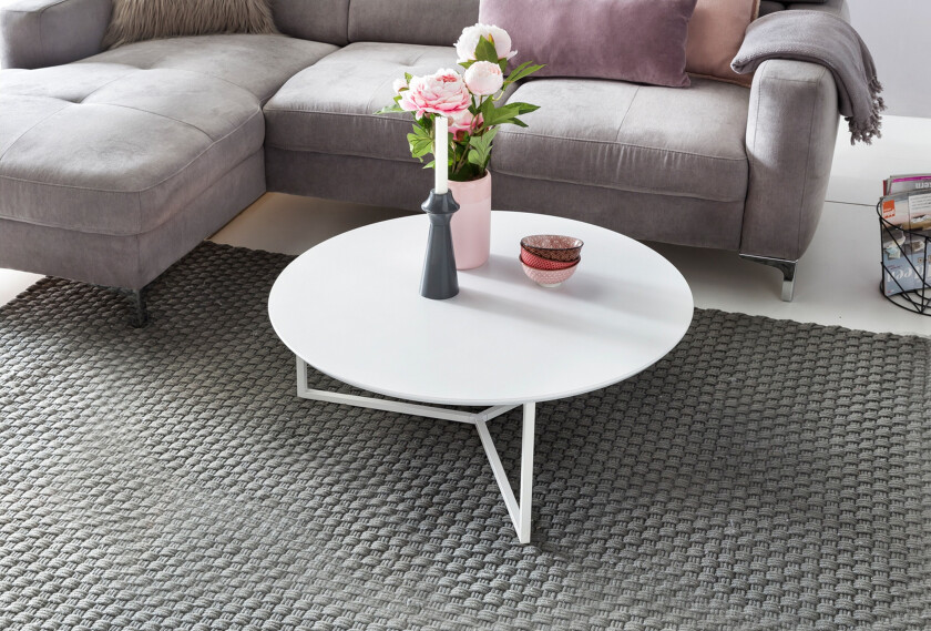 Giamanco Sofabord 80 cm Rundt - Hvit