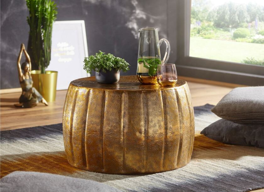 Dominoe Sofabord 60 cm Rundt - Gull