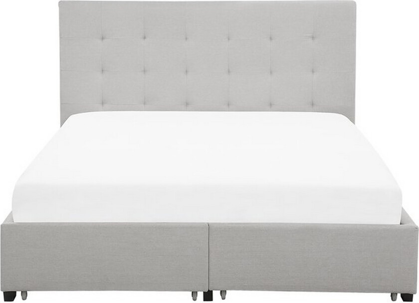 Sandrick Kontinentalseng med Oppbevaring 140x200 - Grå