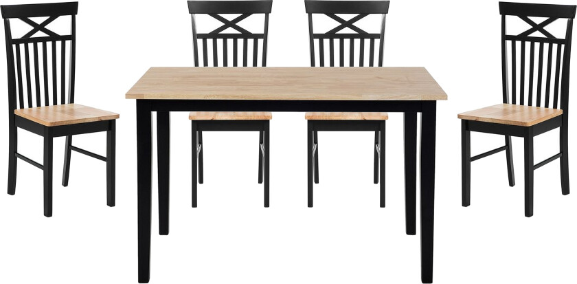 Weybourne Hagegruppe med 4 Stoler - Svart