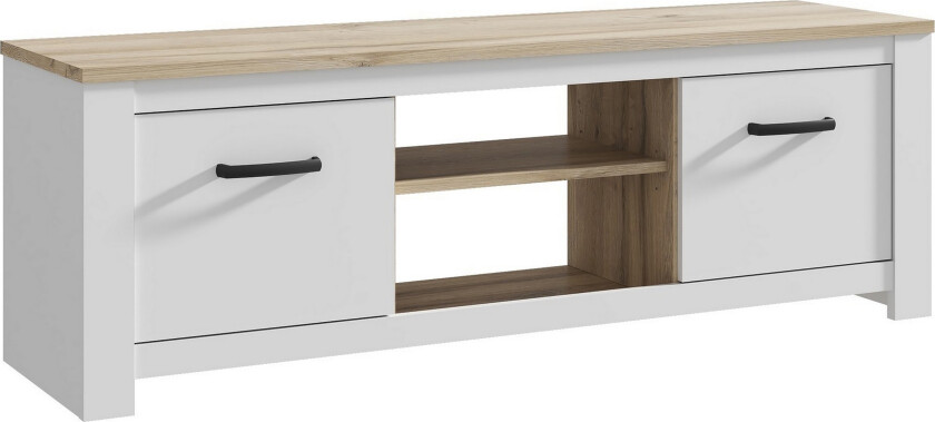 Crumpton TV-Benk 161 cm - Hvit/Brun