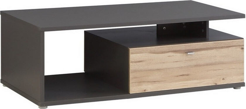 Ameysford Sofabord 120 cm med Oppbevaringshylle + Skuff - Grå/Brun