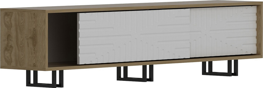 Hejde TV-Benk 180 cm - Brun/Hvit