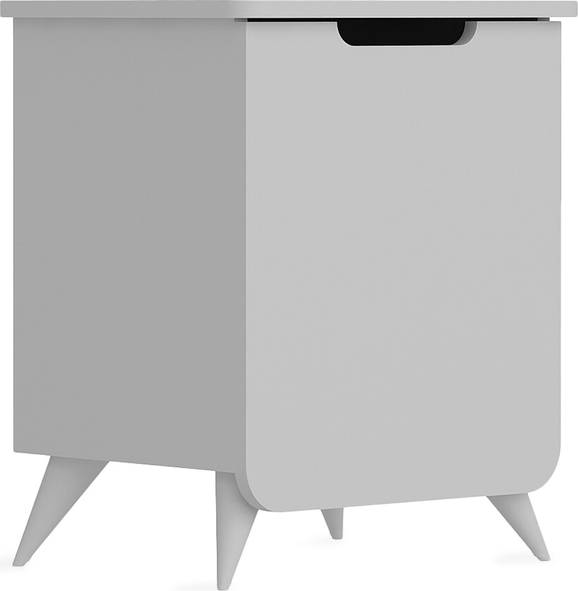 Hejde Nattbord 39 cm med Oppbevaring Skap - Hvit