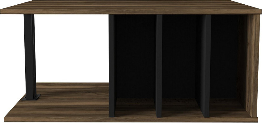 Mohed Sofabord 90 cm med Oppbevaringshyller - Brun/Svart