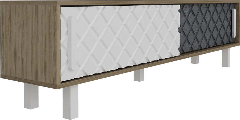 Hejde TV-Benk 180 cm - Brun/Hvit