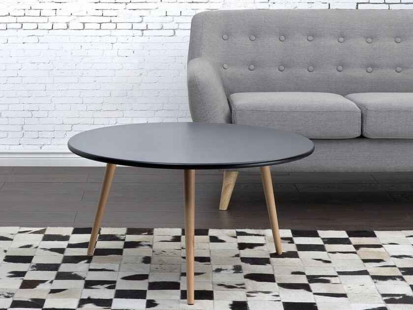 Pagliei Sofabord 80 cm Rundt - Svart/Natur