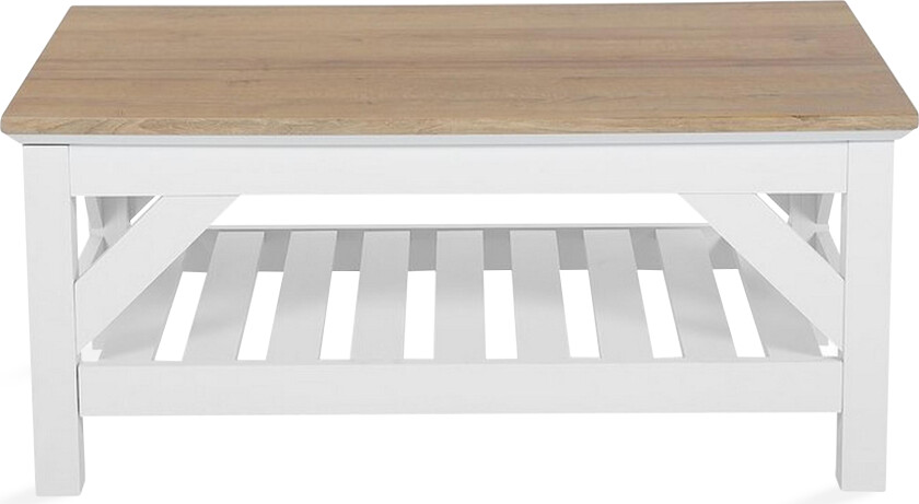 Savanha Sofabord 101 cm med Oppbevaringshylle - Lysebrun/Hvit