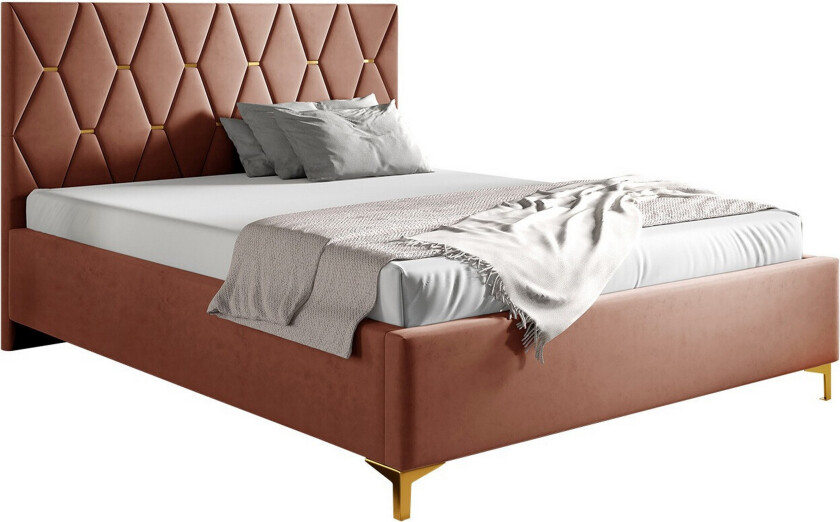 Boisdale Sengeramme 160x200 cm - Mørkerosa