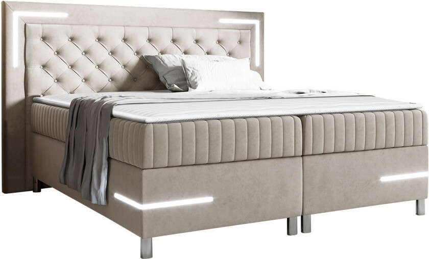 Lillsel Sengeramme 120x200 cm - Beige/Lys Beige
