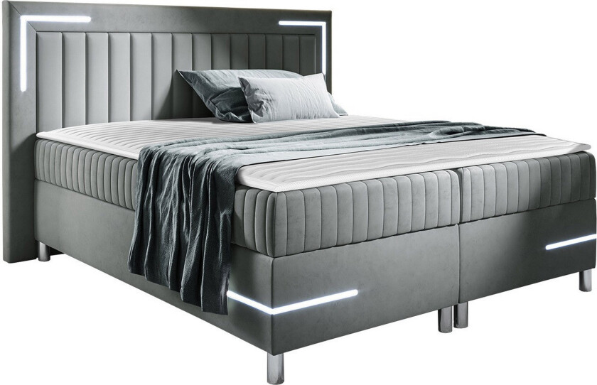 Lillsel Sengeramme 160x200 cm - Lysegrå