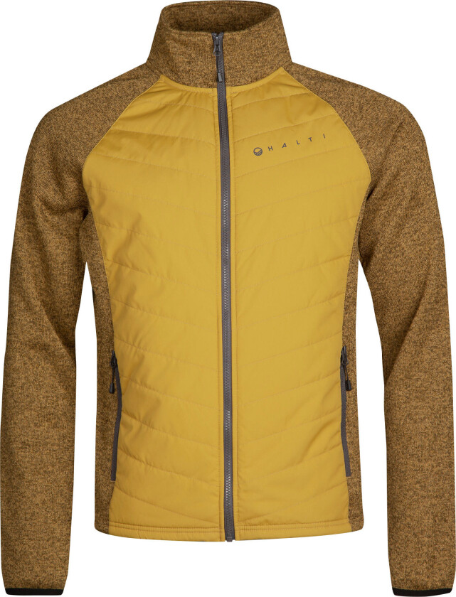 Halti Men's Streams Hybrid Knit Layer Jacket XL, Dried Tobacco Yellow Melange