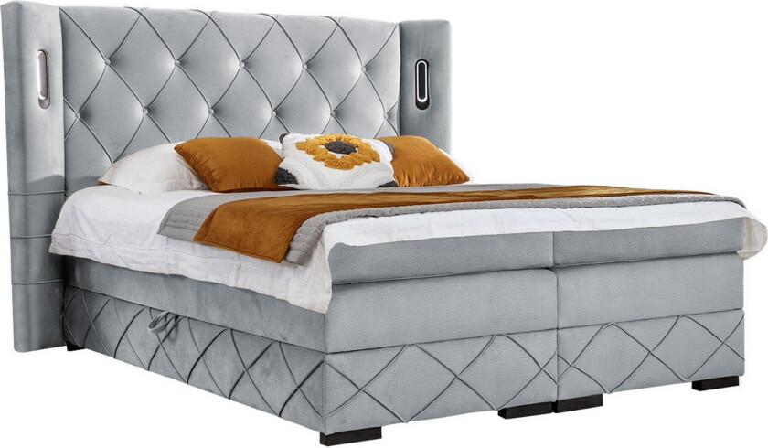 Boisdale Sengeramme 180x200 cm - Lysegrå/Grå