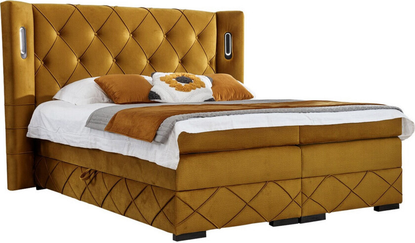 Boisdale Sengeramme 180x200 cm - Mørkegul