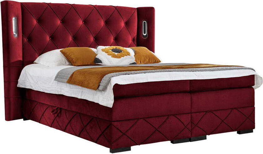 Boisdale Sengeramme 140x200 cm - Mørkerød