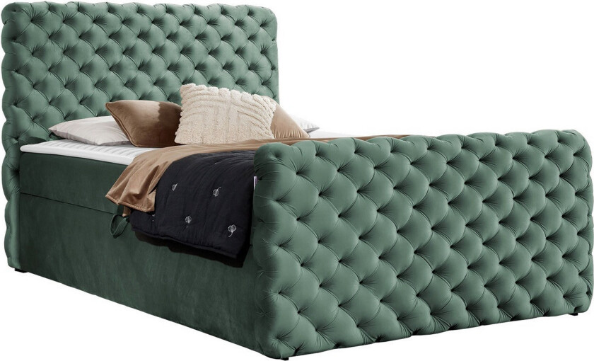 Almancil Sengeramme 160x200 cm - Mørkegrønn