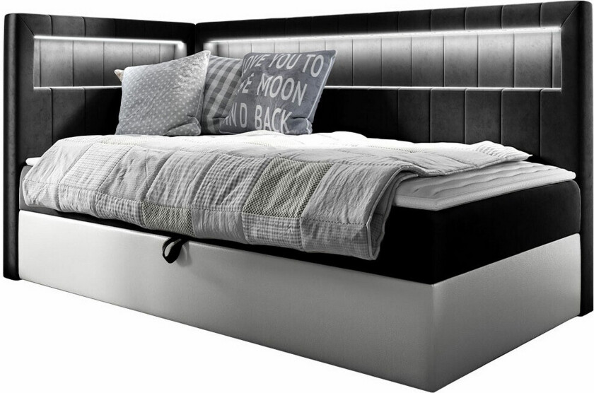 Boisdale Sengeramme 100x200 cm - SvartHvit