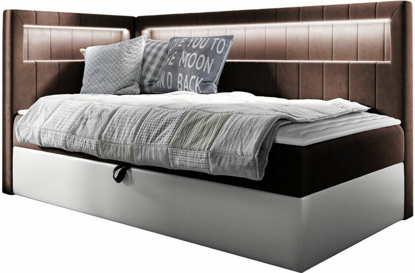 Boisdale Sengeramme 100x200 cm - Brun/Hvit