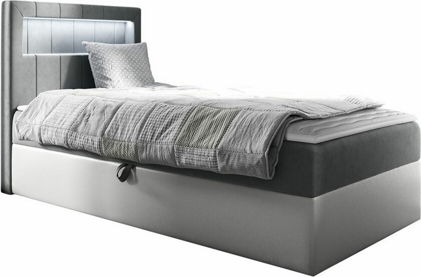 Boisdale Sengeramme 80x200 cm - Hvit/Grå