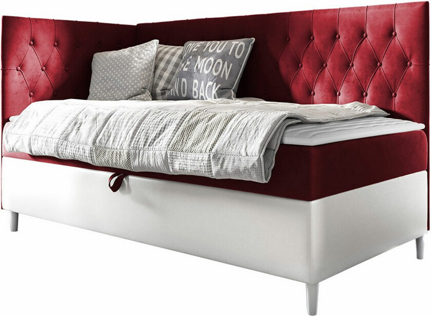 Boisdale Sengeramme 100x200 cm - Rød/Hvit