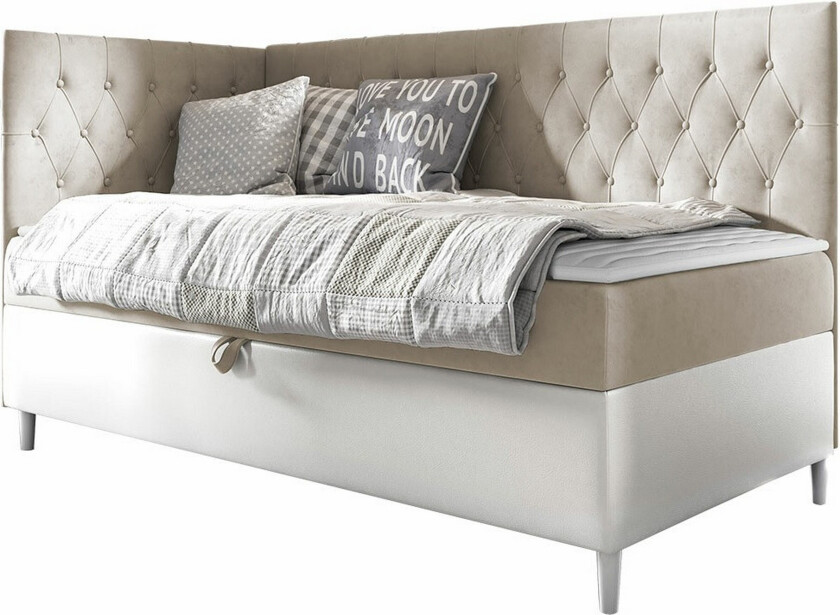 Boisdale Sengeramme 100x200 cm - Beige/Hvit