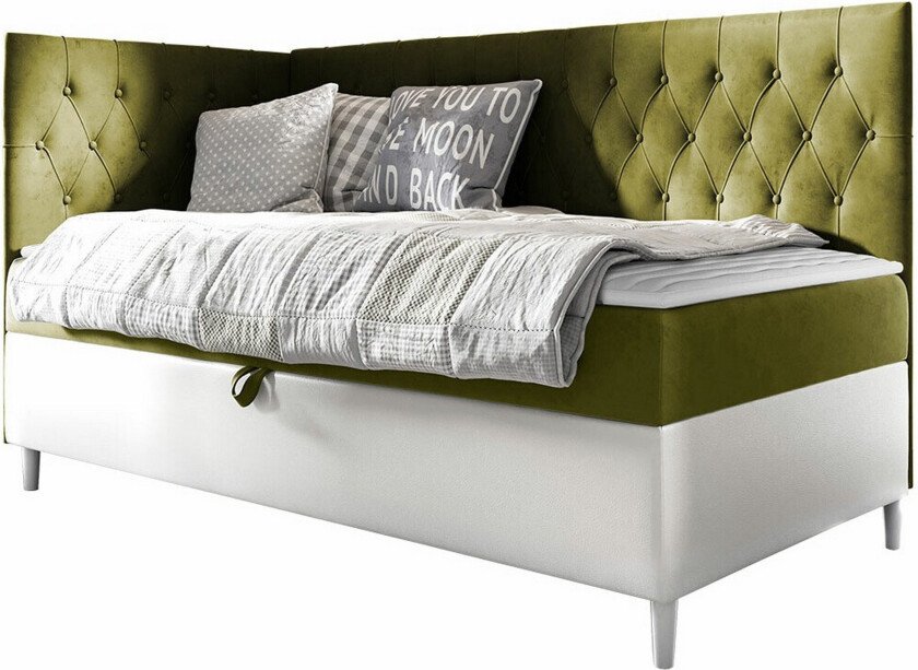 Boisdale Sengeramme 80x200 cm - Grønn/Hvit