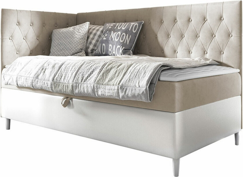 Boisdale Sengeramme 80x200 cm - Beige/Hvit