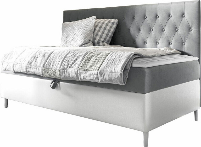 Boisdale Sengeramme 80x200 cm - Hvit/Grå