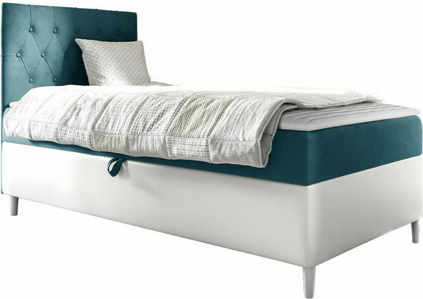 Boisdale Sengeramme 100x200 cm - Blå/Hvit